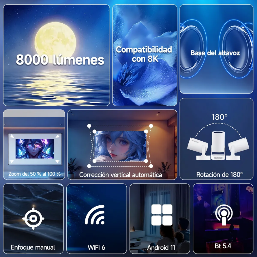 Proyector cinematográfico portátil en casa