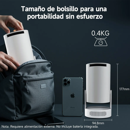 Proyector cinematográfico portátil en casa